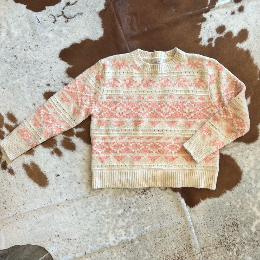 Pink and cream sweater